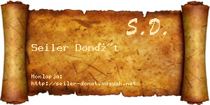 Seiler Donát névjegykártya